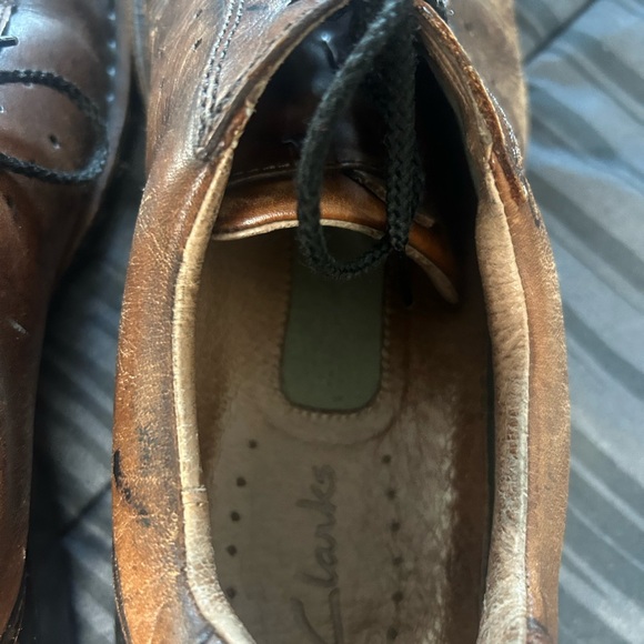 Clarks Brown Leather Oxfords with Vintage Patina main image 5